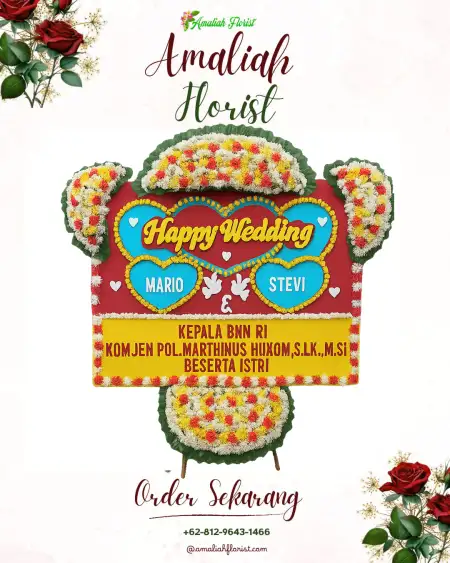 Papan Bunga Pernikahan Sumber Salak
